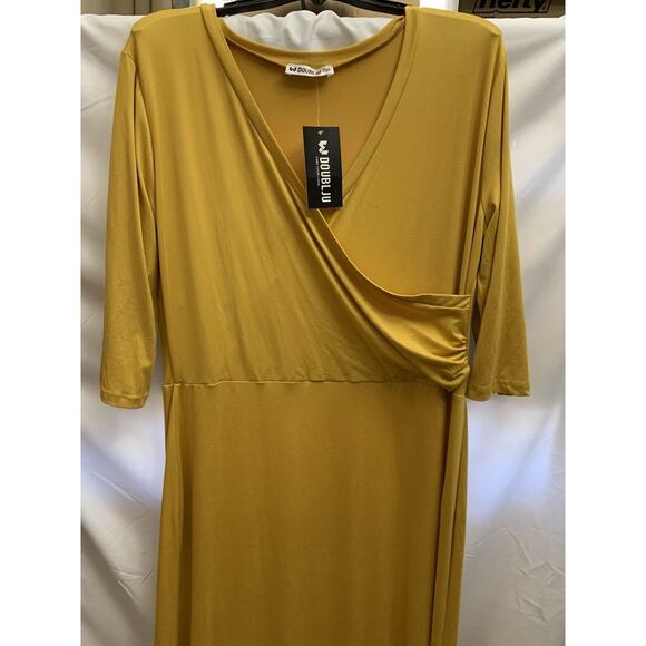 Womens 3/4 Sleeve Wrap Maxi Dress 2XL NWT - Picture 3 of 7